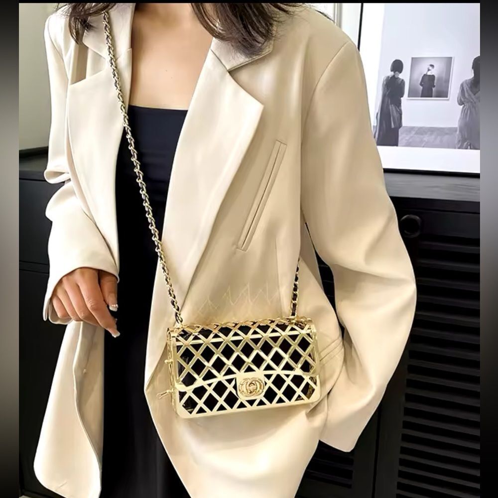 Elegant Metallic Frame Crossbody Bag - Picture 10 of 17